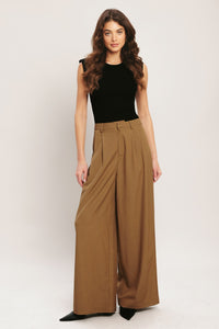 UMBER FLOW WOVEN WIDE LEG PANTS