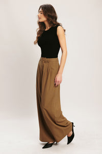 UMBER FLOW WOVEN WIDE LEG PANTS