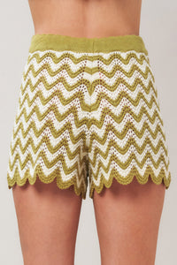 SUNSET STITCH CROCHET KNIT SHORTS