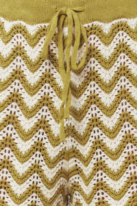 SUNSET STITCH CROCHET KNIT SHORTS