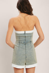 YACHT CLUB ACID WASHED SKORT ROMPER