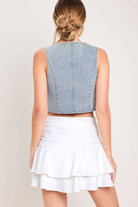 CLOUD FRILL WOVEN SKORT