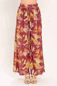 RESORT DREAM PALAZZO WOVEN WIDE LEG PANTS