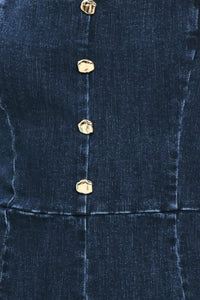 DARK WASH ICON DENIM ROMPER