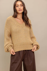 EARTHY TOUCH SWEATER KNIT TOP