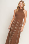 TIME FOR CHEER TERRACOTTA SWEATER MIDI DRESS
