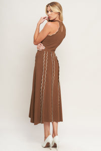 TIME FOR CHEER TERRACOTTA SWEATER MIDI DRESS