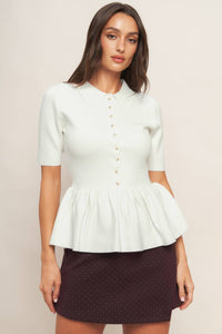 SWEET SERENADE CREAM WOVEN TOP