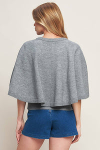 MISTY SHAWL CAPELET SWEATER