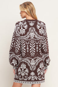TERRA TAPESTRY SWEATER KNIT MINI DRESS