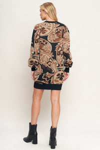 BAROQUE HAVANA SWEATER KNIT MINI DRESS