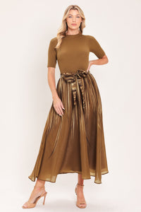 GOLDEN QUILL ROMANCE MIDI DRESS
