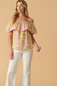 FIND ME UNDER THE PALMS WOVEN TOP