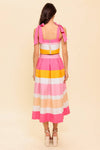 THE SPACE BETWEEN PINK WOVEN TOP AND SKIRT SET