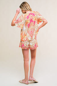 SCARLET SYMPHONY WOVEN TOP AND SHORT SET