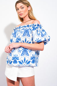 DIVIDE AND CONTOUR WOVEN TOP