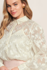 INCREDIBLE LOVE JACQUARD WOVEN TOP