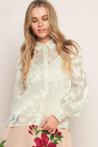 INCREDIBLE LOVE JACQUARD WOVEN TOP