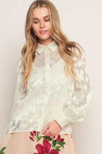 INCREDIBLE LOVE JACQUARD WOVEN TOP