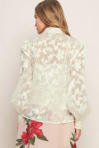 INCREDIBLE LOVE JACQUARD WOVEN TOP