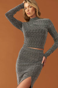 BRUNCH AT NOON EMBELLISHED TOP AND SKIRT SET