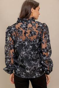 SHARE MY DAY WOVEN ORGANZA TOP