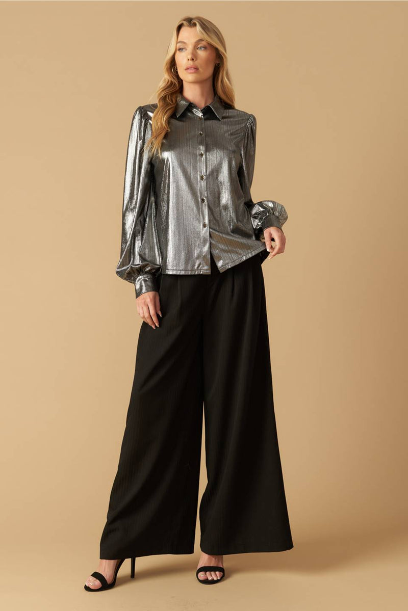 Flirty Vibes Foil Coated Top