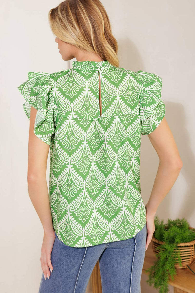 WANT YOU AROUND WOVEN TOP