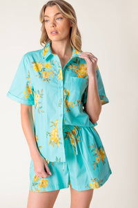 TREASURED TIMES WOVEN TOP AND SHORT SET