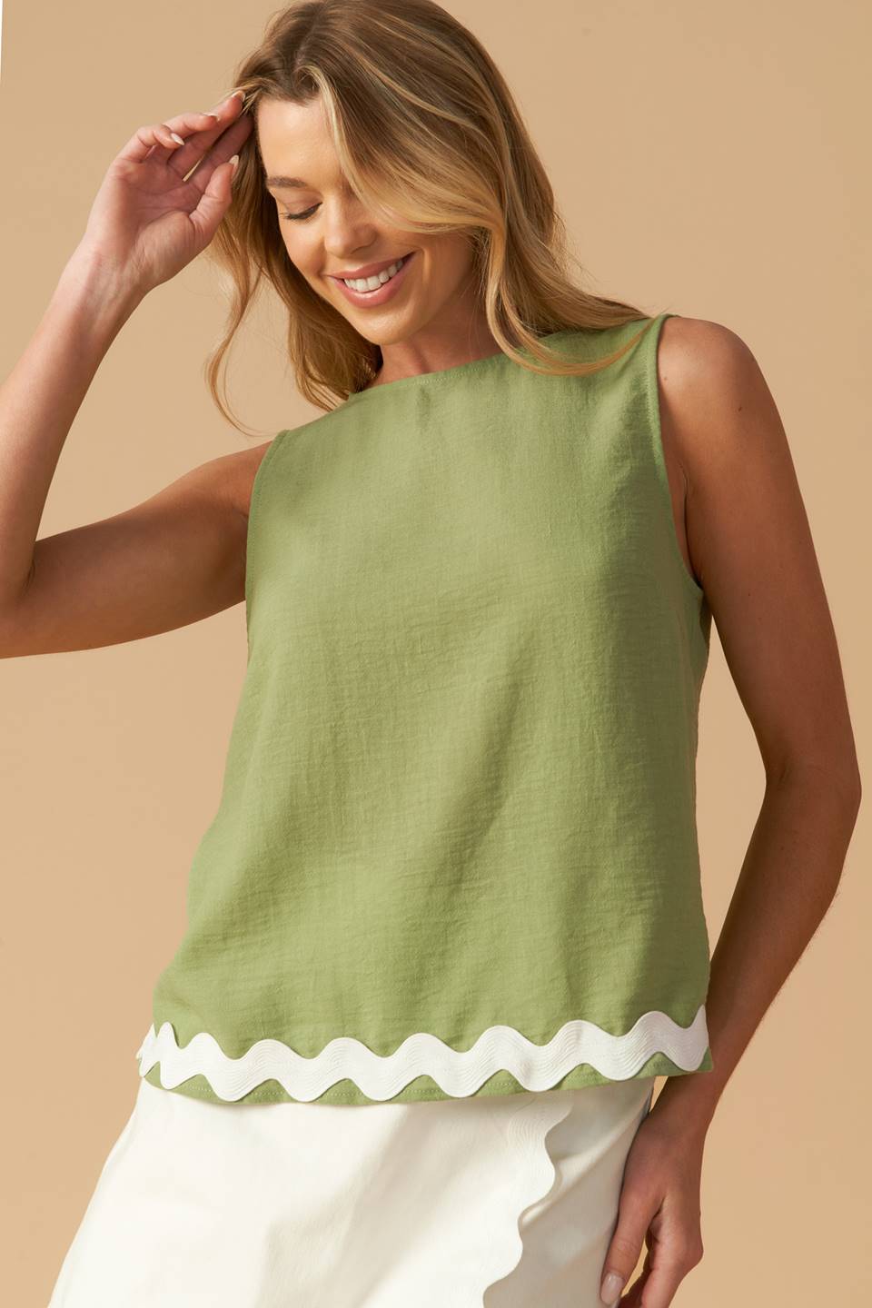 DRIFTING CURRENTS WOVEN TOP