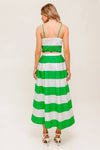 INFINITE FLARE GREEN WOVEN TOP AND SKIRT SET