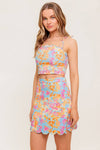 GARDEN VEIL SUNSET WOVEN TOP AND MINI SKIRT SET