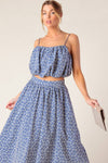 THE BEAUTY OF NOW WOVEN EYELET TOP AND SKIRT SET