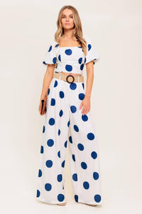 COCONUT KISS  NAVY TOP AND PANT SET