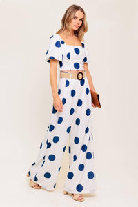 COCONUT KISS  NAVY TOP AND PANT SET