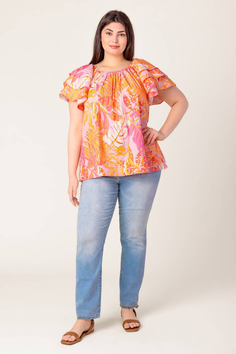 EVENING GLOW PINK WOVEN TOP