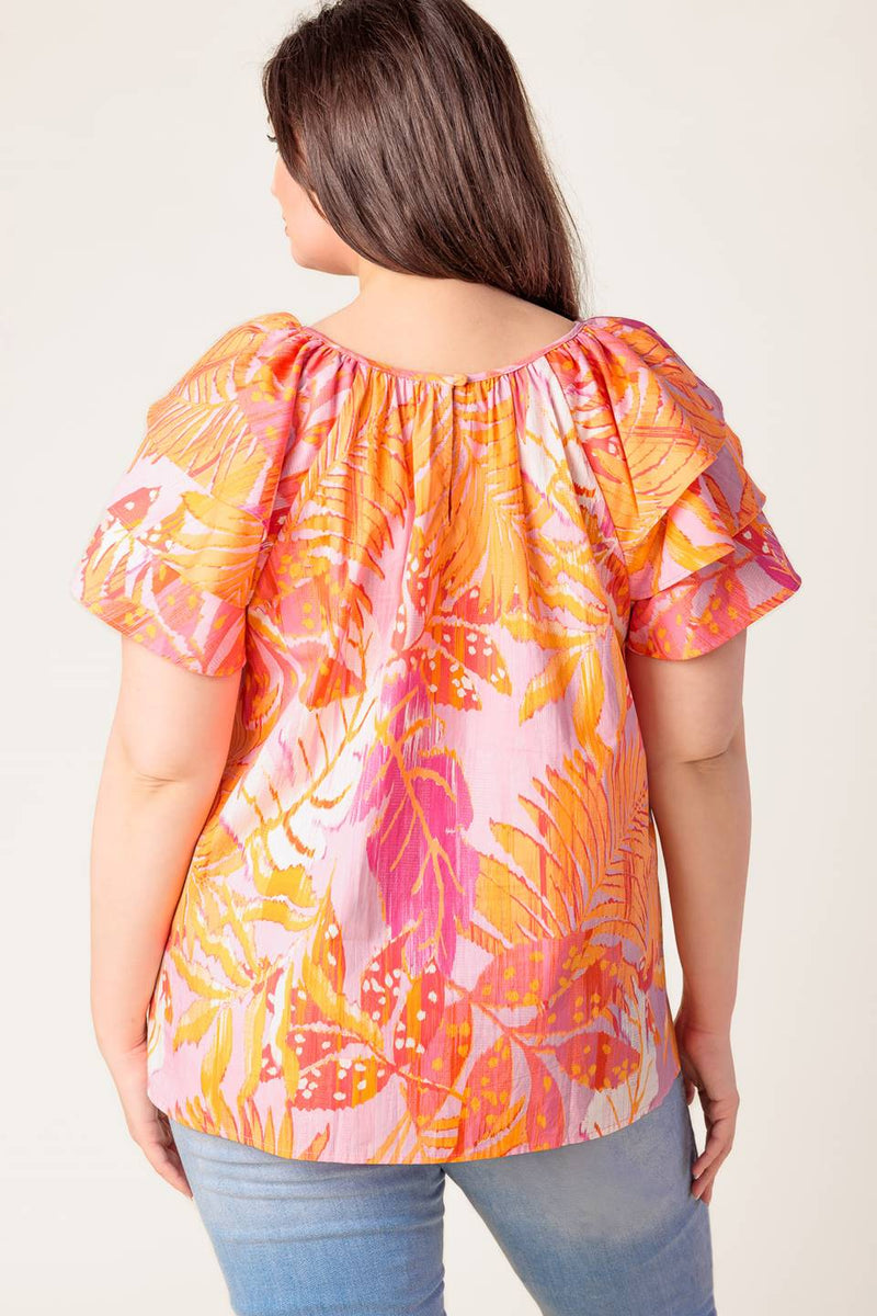 EVENING GLOW PINK WOVEN TOP