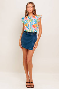 VACATION STATE OF MIND WOVEN TOP