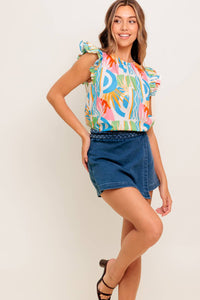 VACATION STATE OF MIND WOVEN TOP