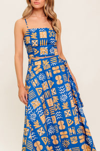 DEWDROP SILENCE WOVEN TOP AND SKIRT SET