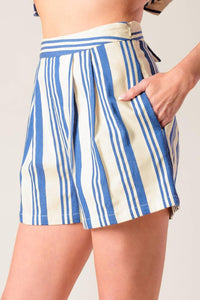 AROUND THE WORLD WOVEN TOP AND SHORT SET