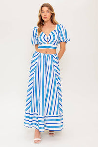 GARDEN WHISPERS WOVEN TOP AND SKIRT SET