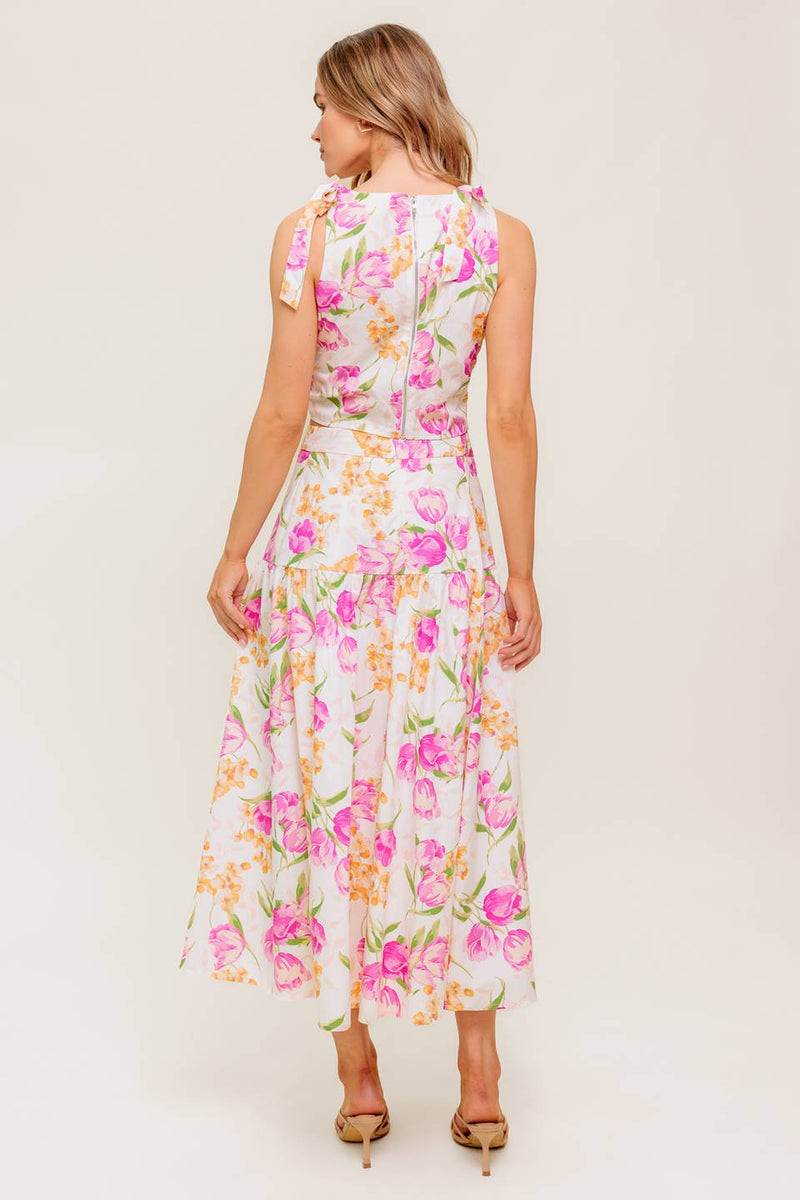 BOTANICAL BLISS WOVEN TOP AND SKIRT SET