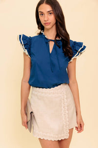 THE TIME IS RIGHT WOVEN TOP