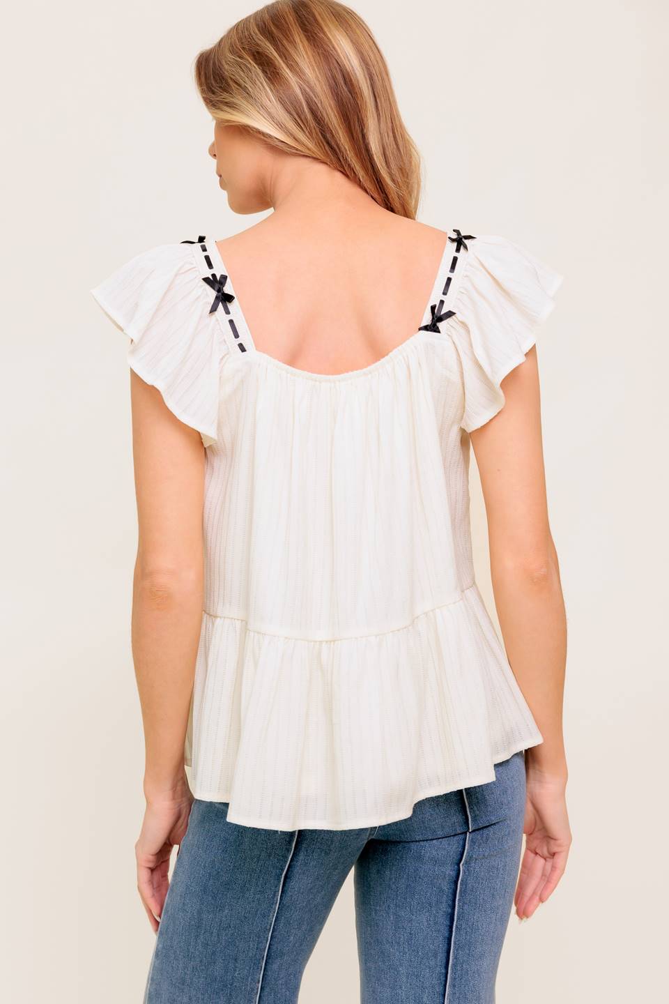 CELESTIAL CRUSH CREAM WOVEN TOP
