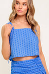 URBAN AFFAIR BLUE TOP AND SKIRT SET