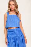 URBAN AFFAIR BLUE TOP AND SKIRT SET
