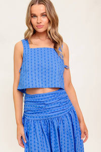 URBAN AFFAIR BLUE TOP AND SKIRT SET