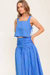 URBAN AFFAIR BLUE TOP AND SKIRT SET
