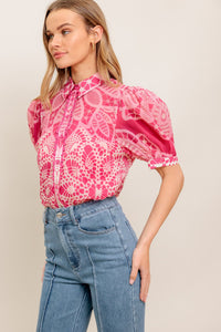 PRECIOUS HEART WOVEN TOP